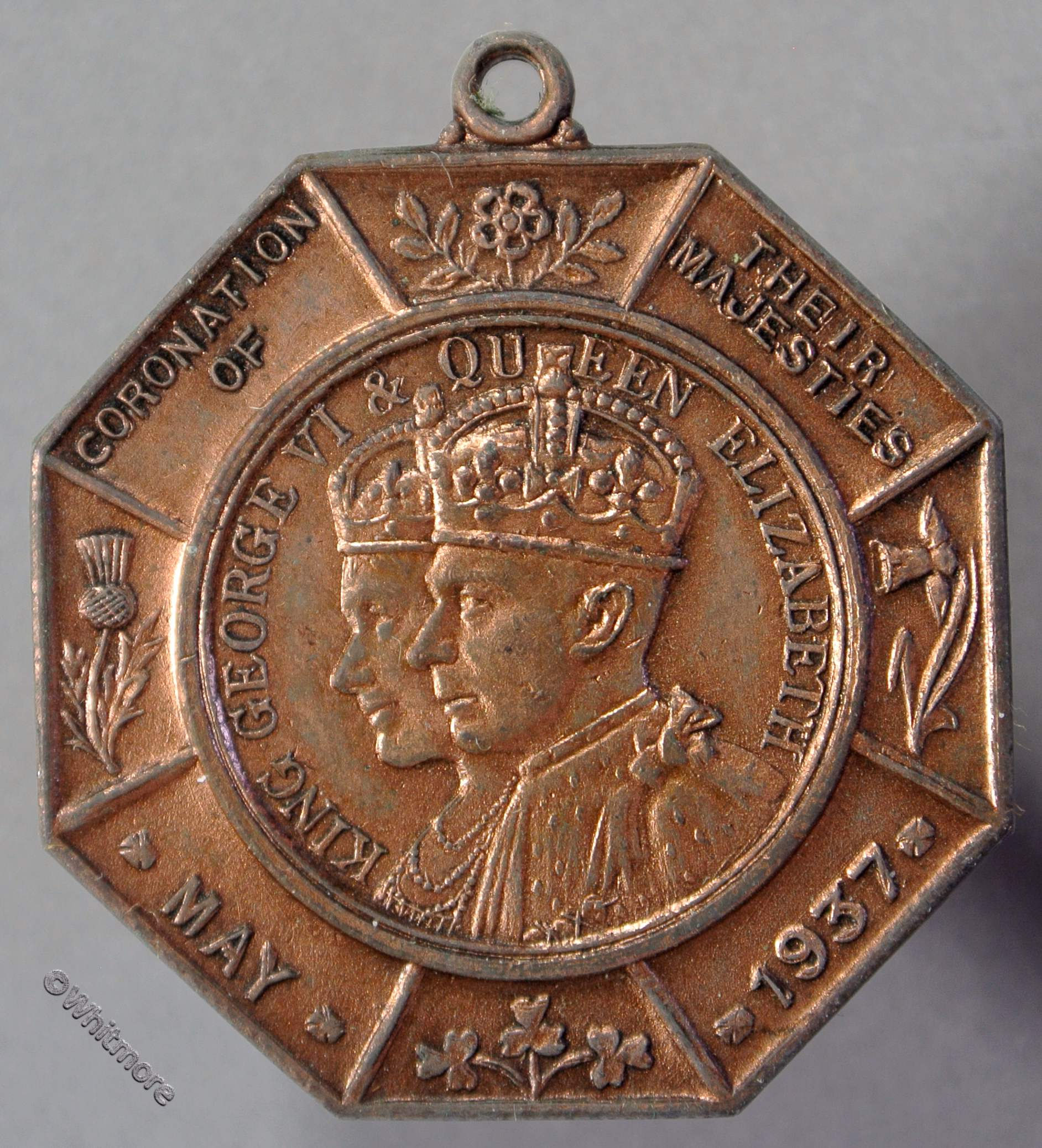 1937 Coronation Medal obv George VI & Elizabeth Miniature Rifle Clubs WE7031 33mm