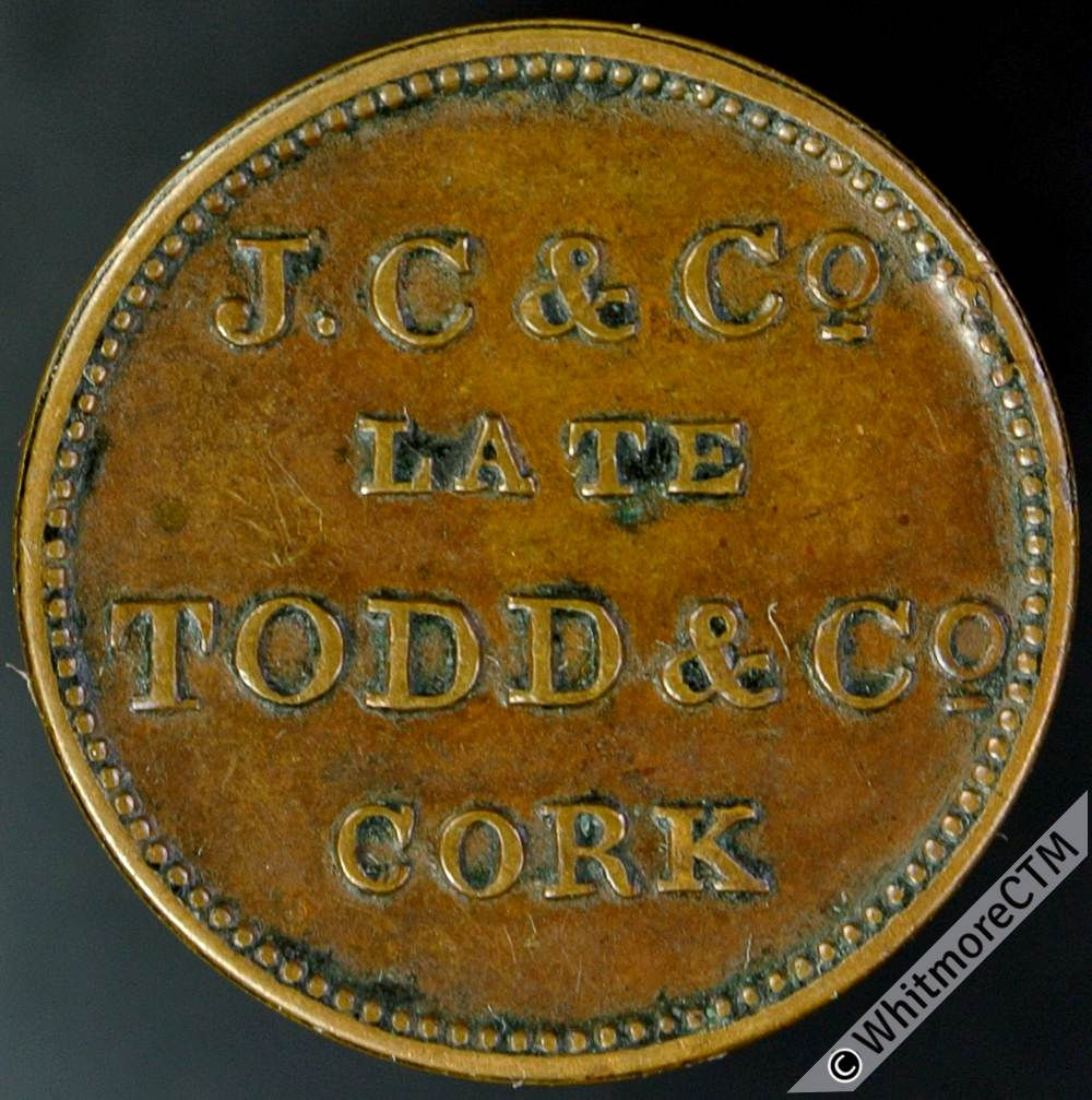 Unofficial Farthing Cork 5700 1841 J.C.Co Late Todd & Co. One fourth of a penny