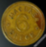 Value stated Token Macraes 6 Check / Vic YH (V73) - 22mm Gilt brass
