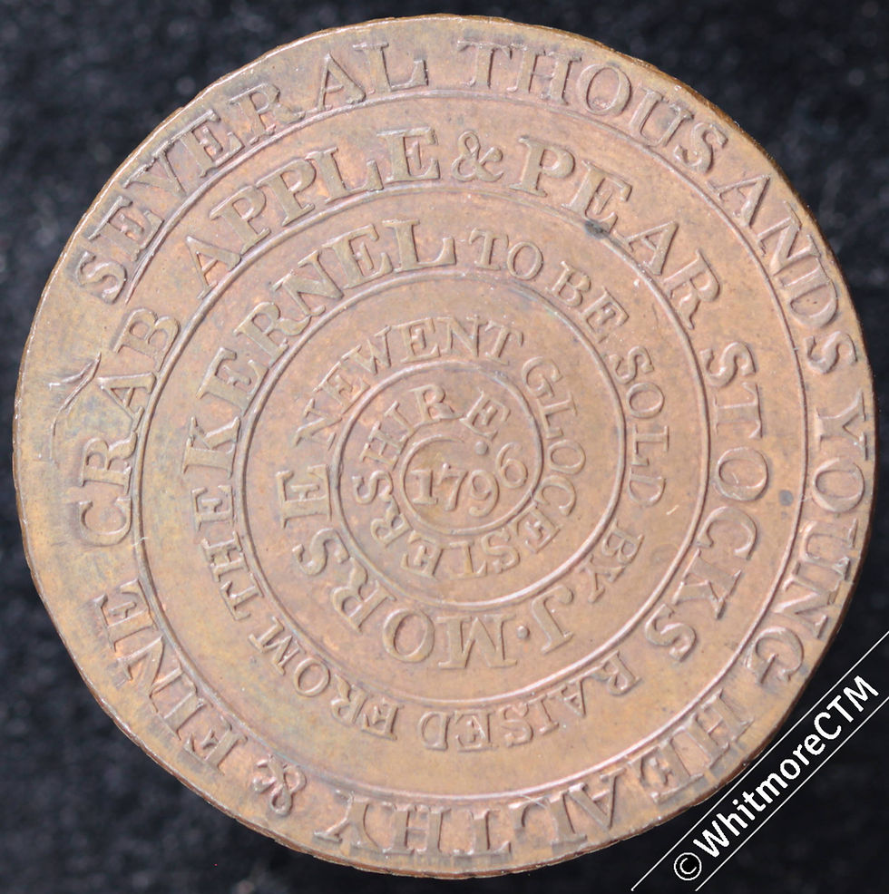 Thumbnail: 18th Century Halfpenny Newent 64 1796 Several thousands in spiral, luster rev