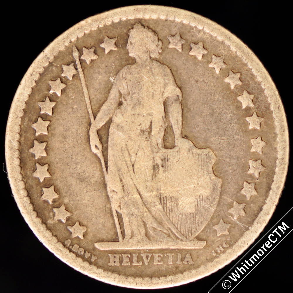 1899 Switzerland 1/2 Franc - Standing Helvetia