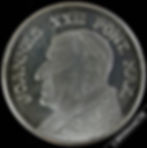 Thumbnail: Papal John XXIII bust L in zucchetto Medal 36mm Arms. Silvered Bronze