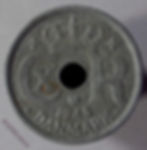 1943 Denmark Y50a 25 Ǿre Coin  Zinc