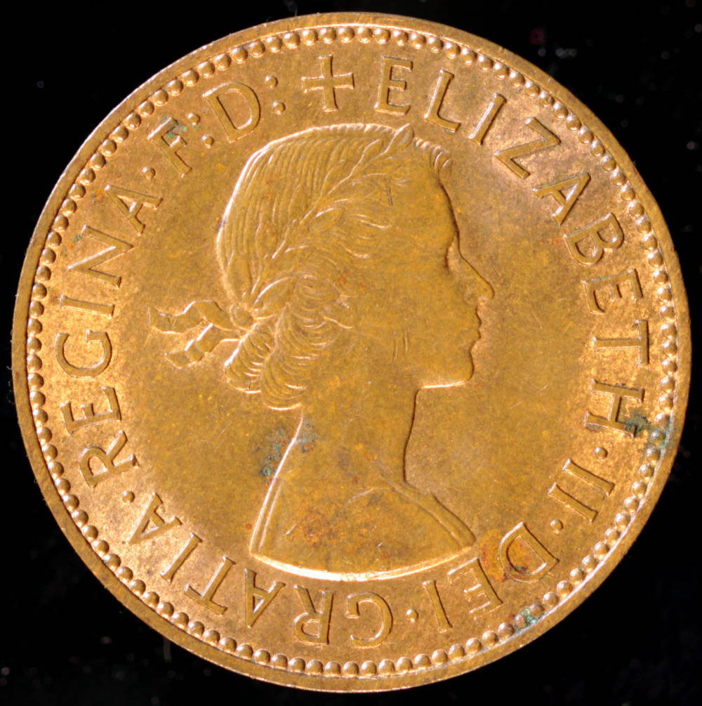 1955 British Bronze Half-penny
