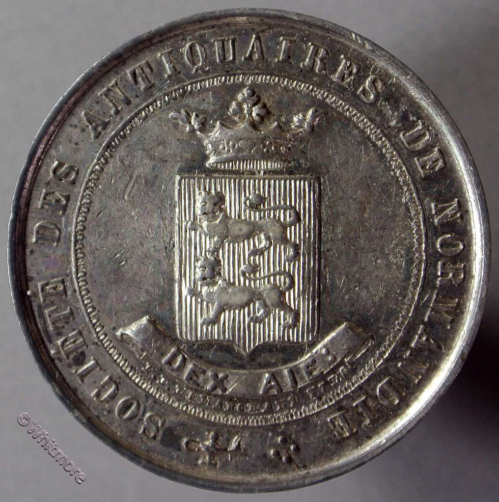 1880 France Society Des Antiquaires De Normandie Medal 32mm White metal