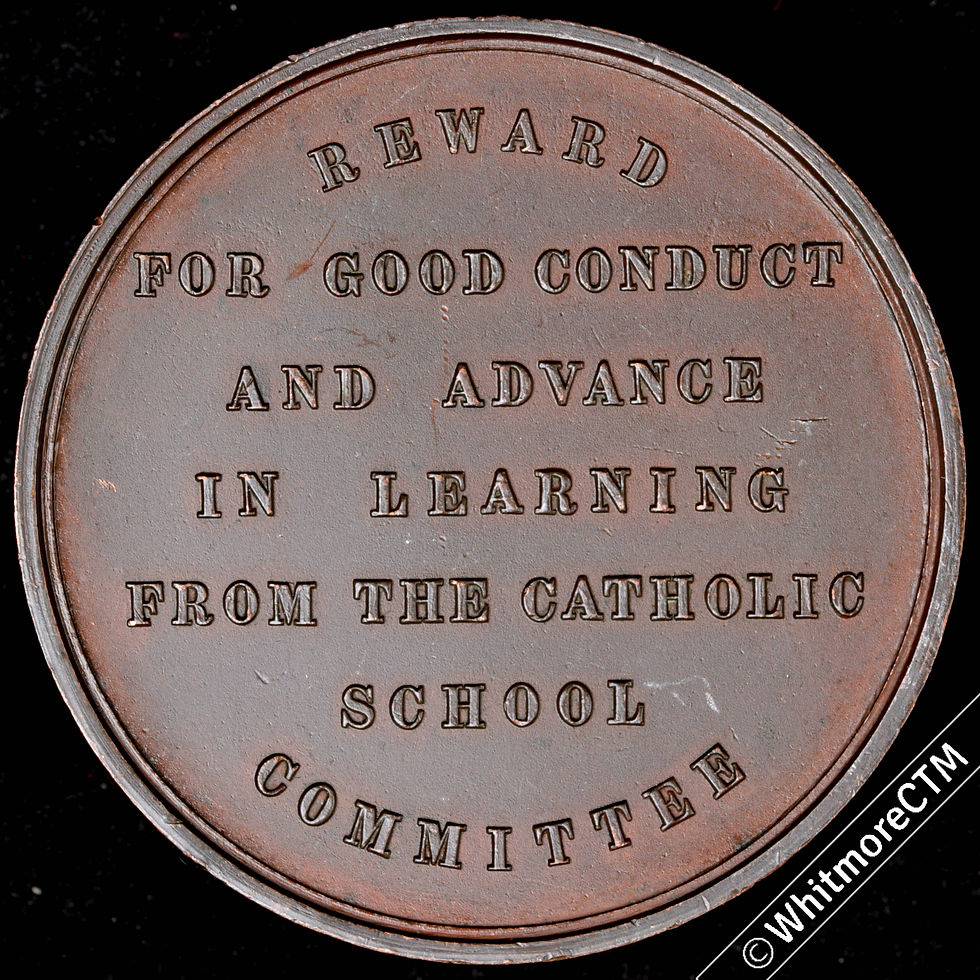 Catholic School Committee Medal 48mm D2181 Reward for good conduct - Bronze Rev