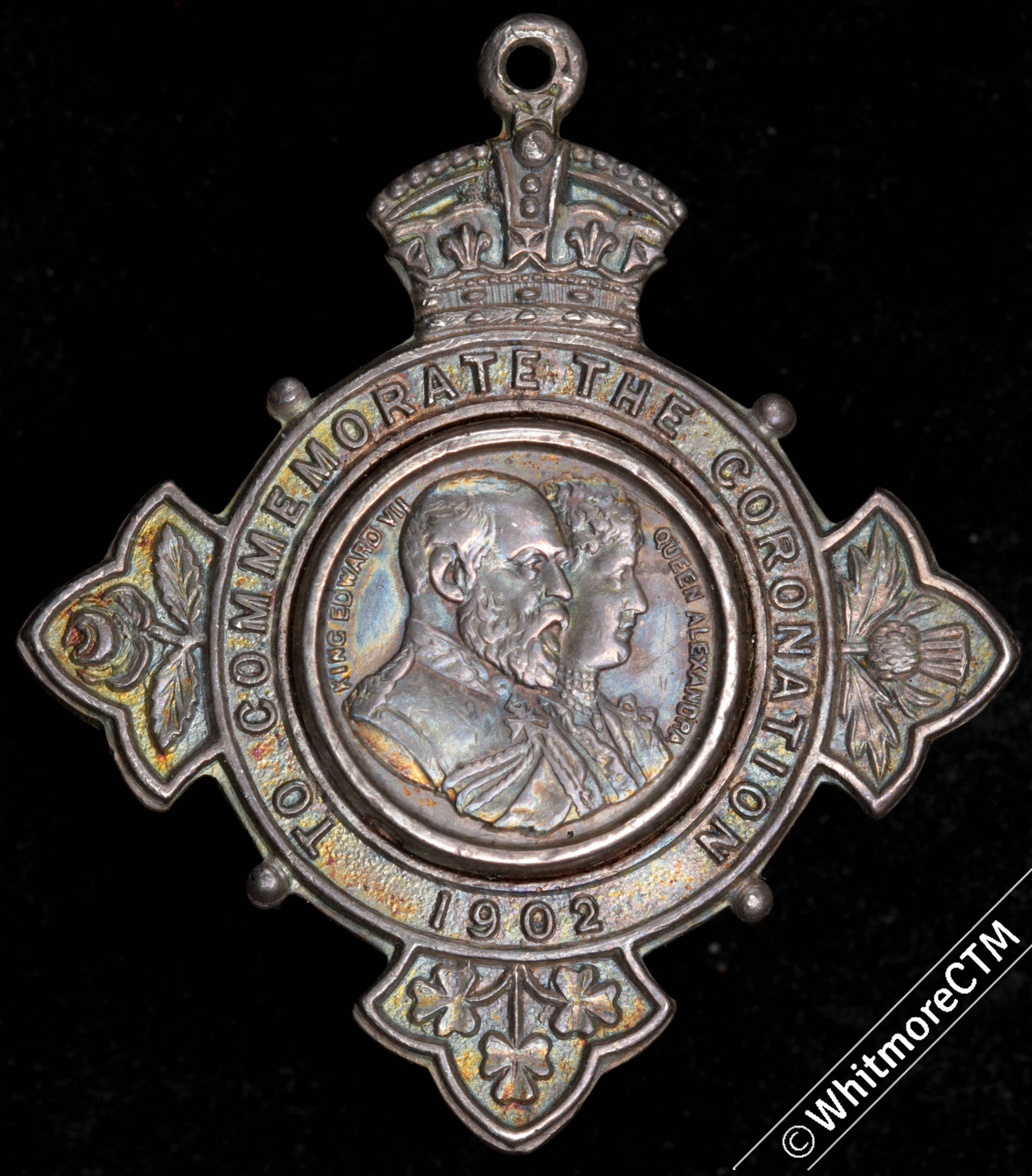 1902 Stourport National School Attendance Coronation Medal 35mm Silver Very Rare