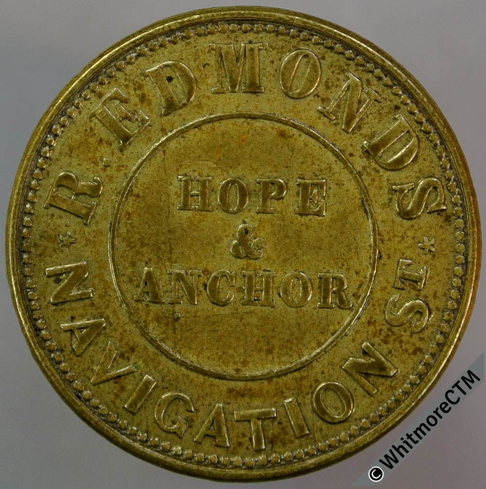 Birmingham Hope & Anchor Navigation Refreshment Token W2204 2½D Fine ale
