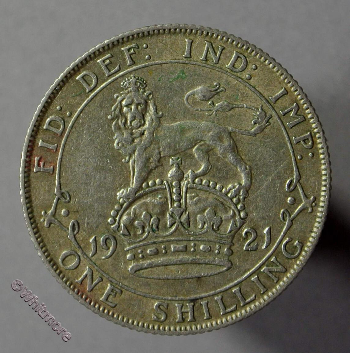 1921 British Shilling George V D1809 5+E