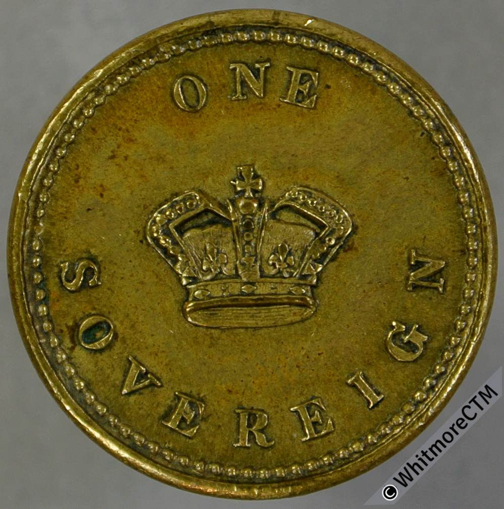Coin Weight 21mm W2262 One Sovereign. Crown / W & T Avery Standard - Very rare