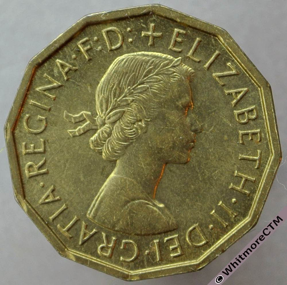 1960 British Brass Threepence - Elizabeth II