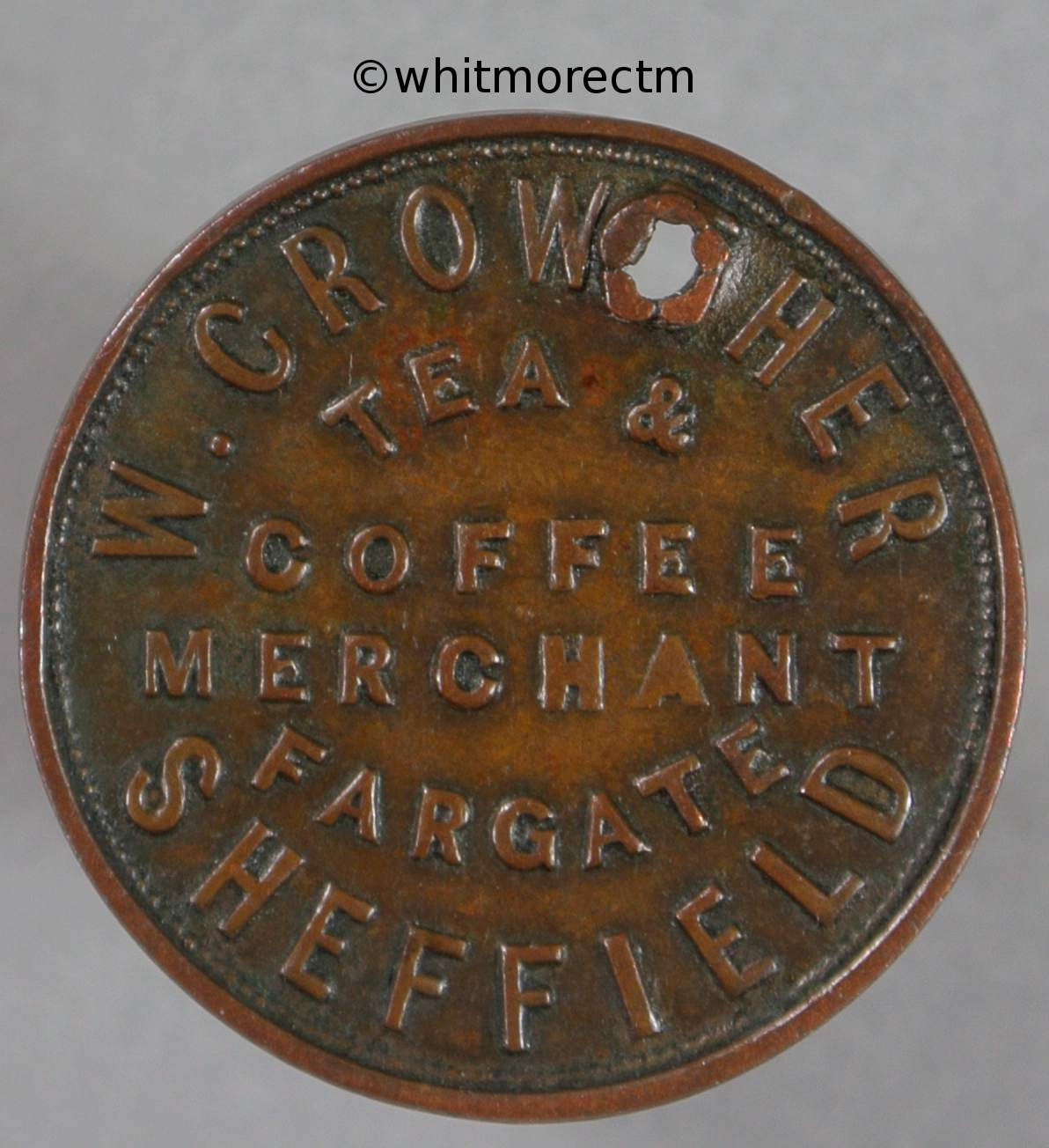 Unofficial Farthing Sheffield 4570 W.Crowther Tea & coffee - Rare