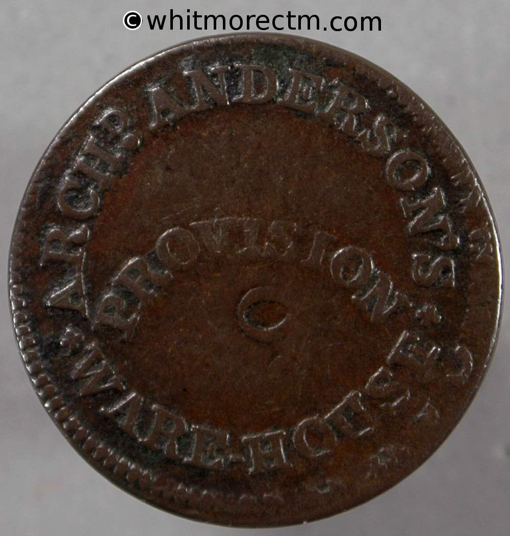 Unofficial Farthing Glasgow 7282 Archd. Anderson Ham & two casks. D&H14