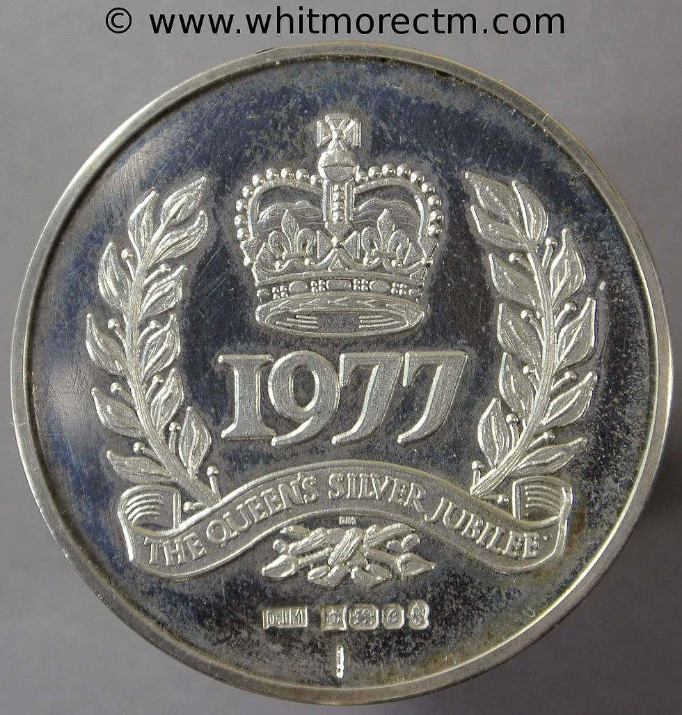 Thumbnail: 1977 Silver Jubilee Medallion 33mm 26.5g Birmingham Mint Hallmarked Silver