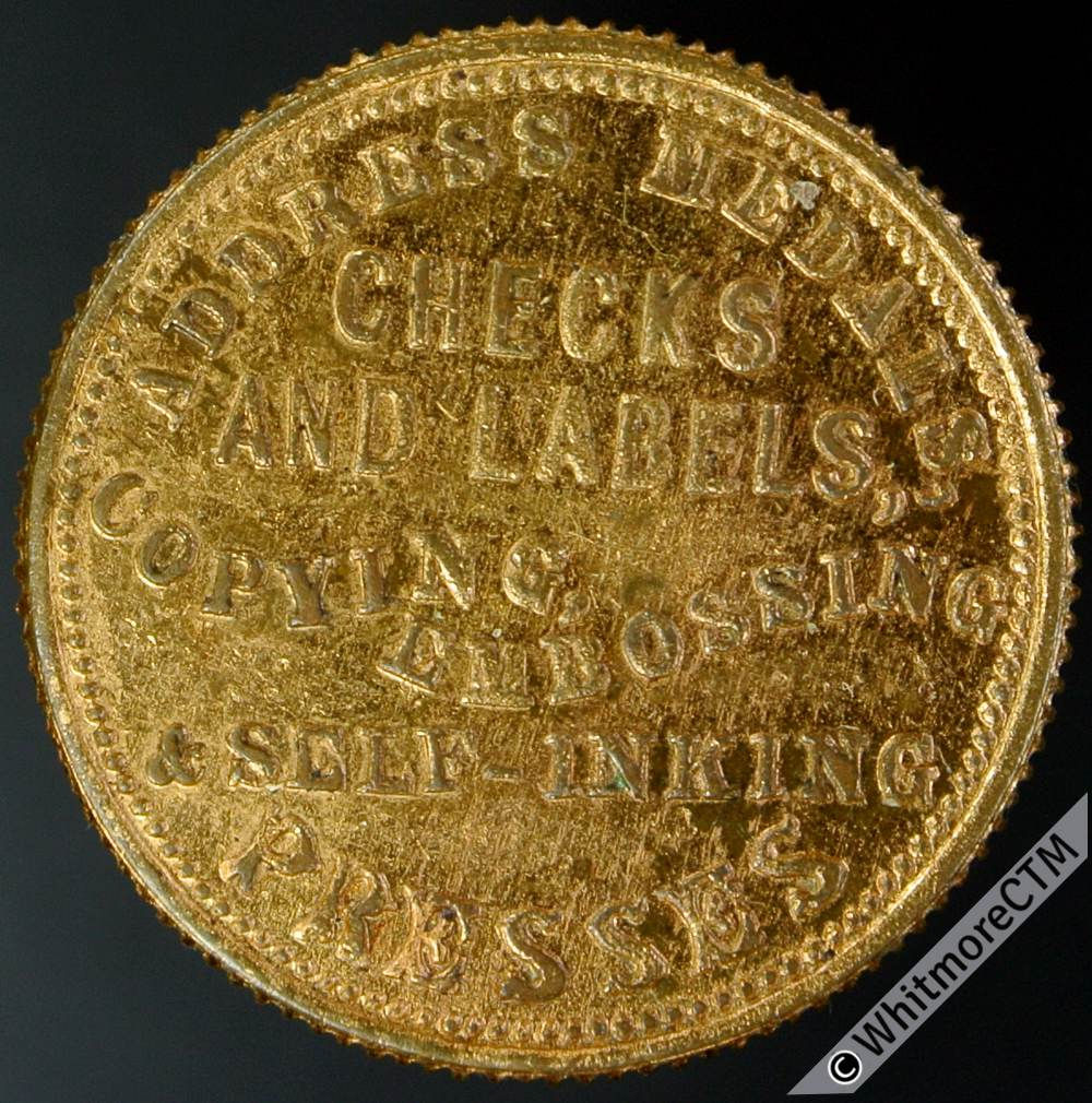 Unofficial Farthing Token Birmingham 355c Edwin Cottrill St.Pauls. Gilt bronze