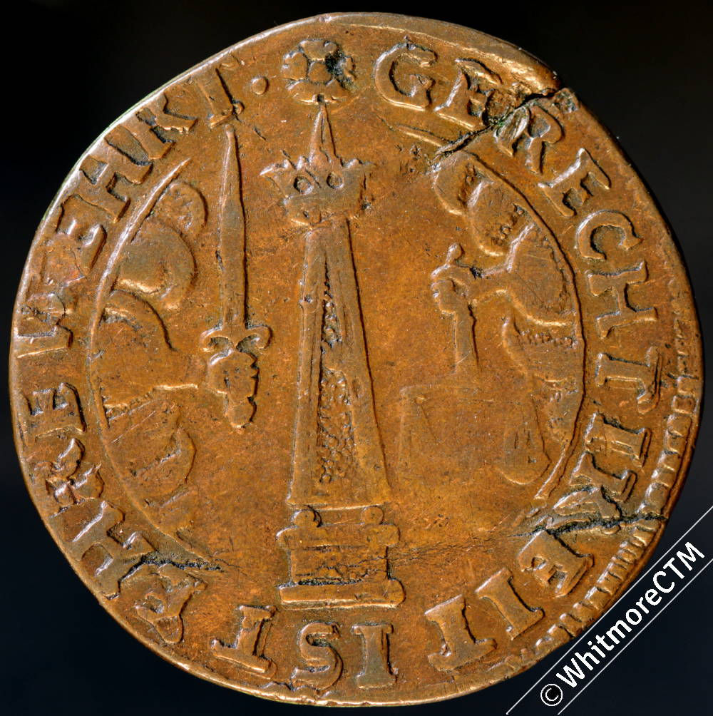 Germany 17th Century Jetton 24mm uncertain location. Ae similar to Neumann 32964