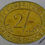 Thumbnail: Co-Operative Society Token Cambridge 27x22mm 2/- P.B.A. token Oval brass