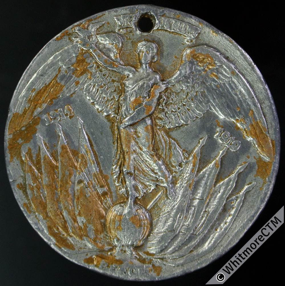 Sheffield 1919 Peace Medal 32mm White metal - Angel on globe