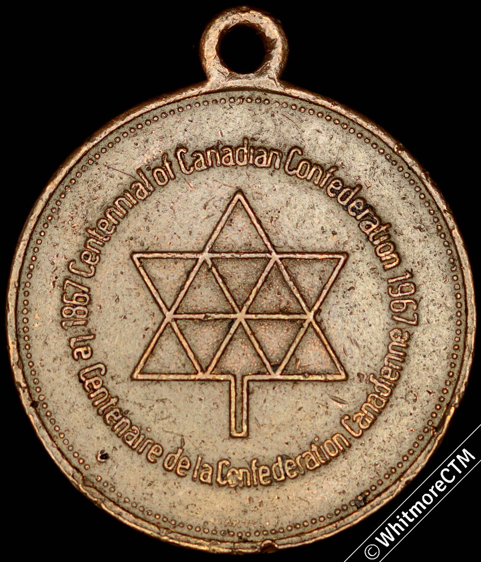 Thumbnail: 1967 Canada Centenary of Confederation Medal 29mm Suspender Ae