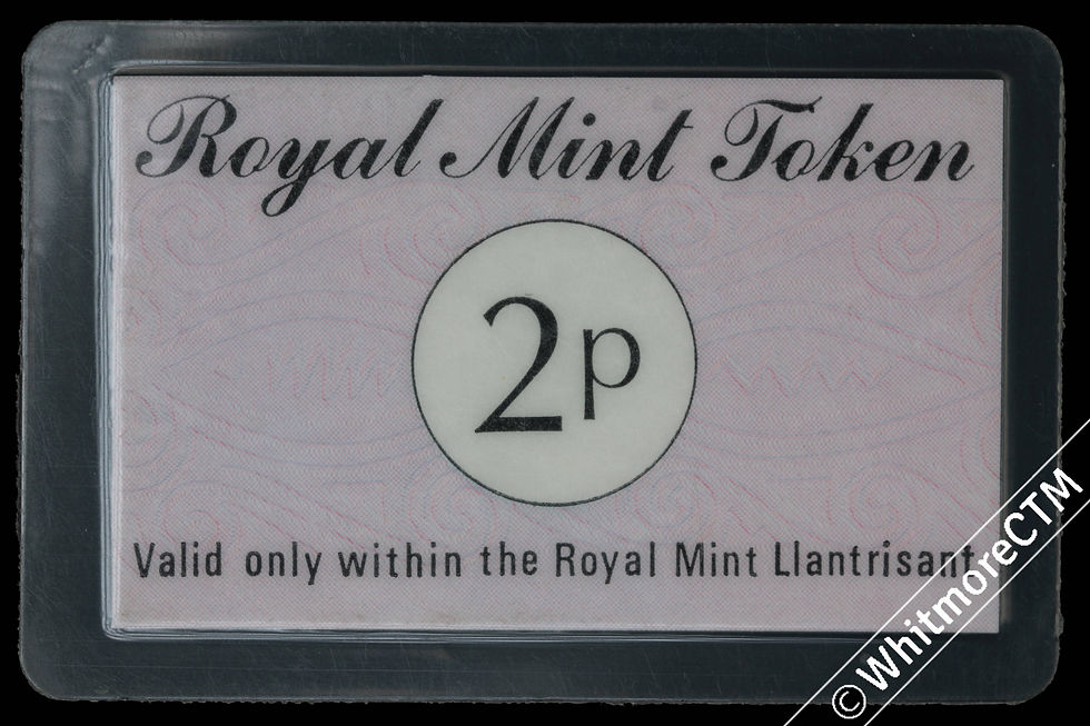 Thumbnail: Royal Mint Llantrisant Set of 3 1p, 2p & 10p Tokens Card encased in plastic