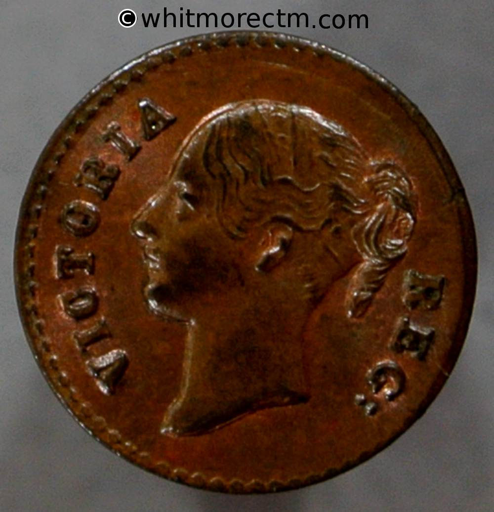 Moore’s Model quarter farthing 231 11mm 1848 Nose to top of O - Copper