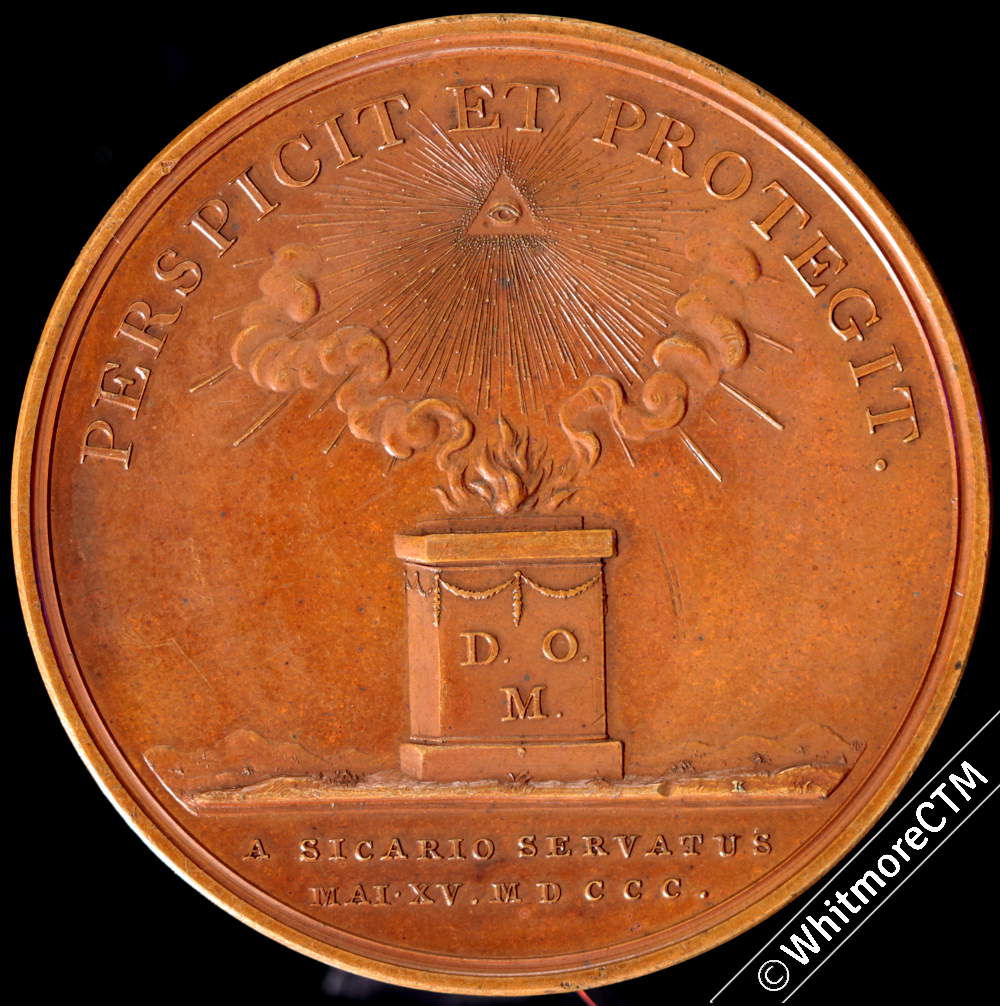 1800 Preservation George III by assassination Medal 48mm B483 Bronze by Kuchler