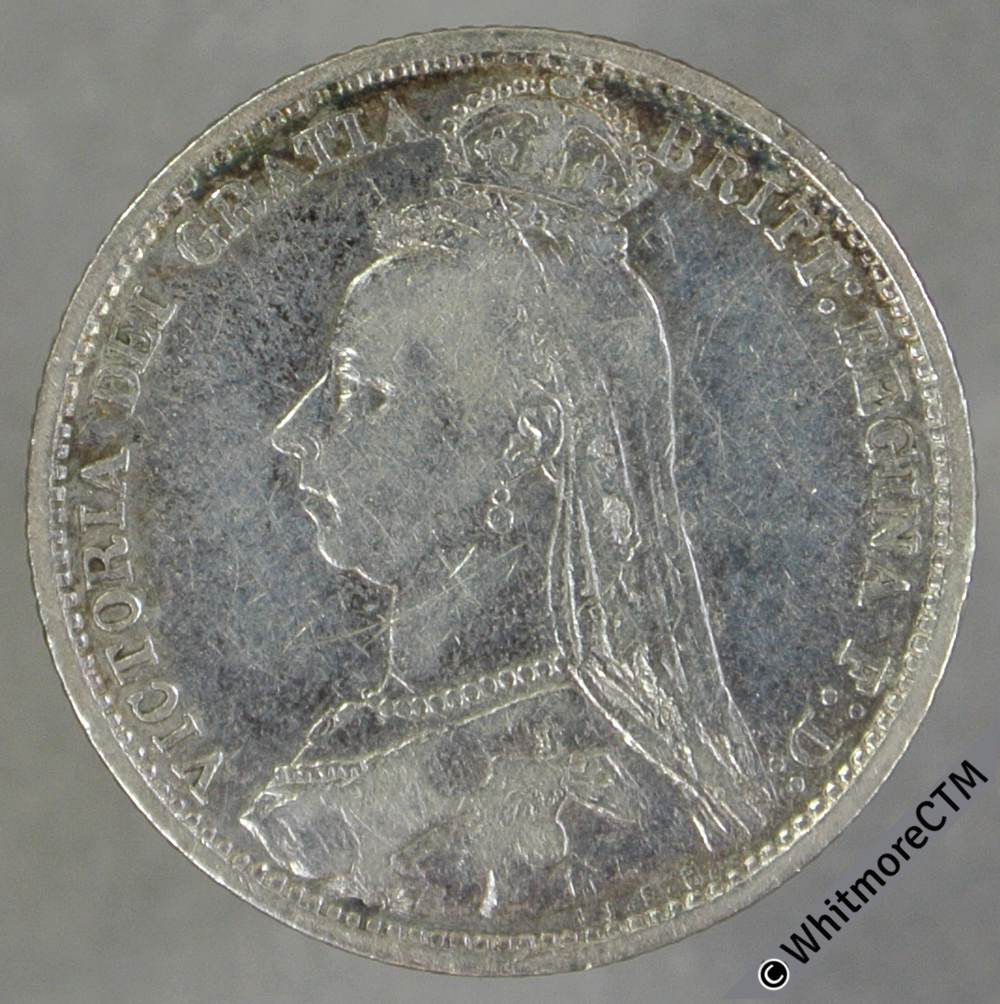 1889 Victoria Jubilee Head Sixpence