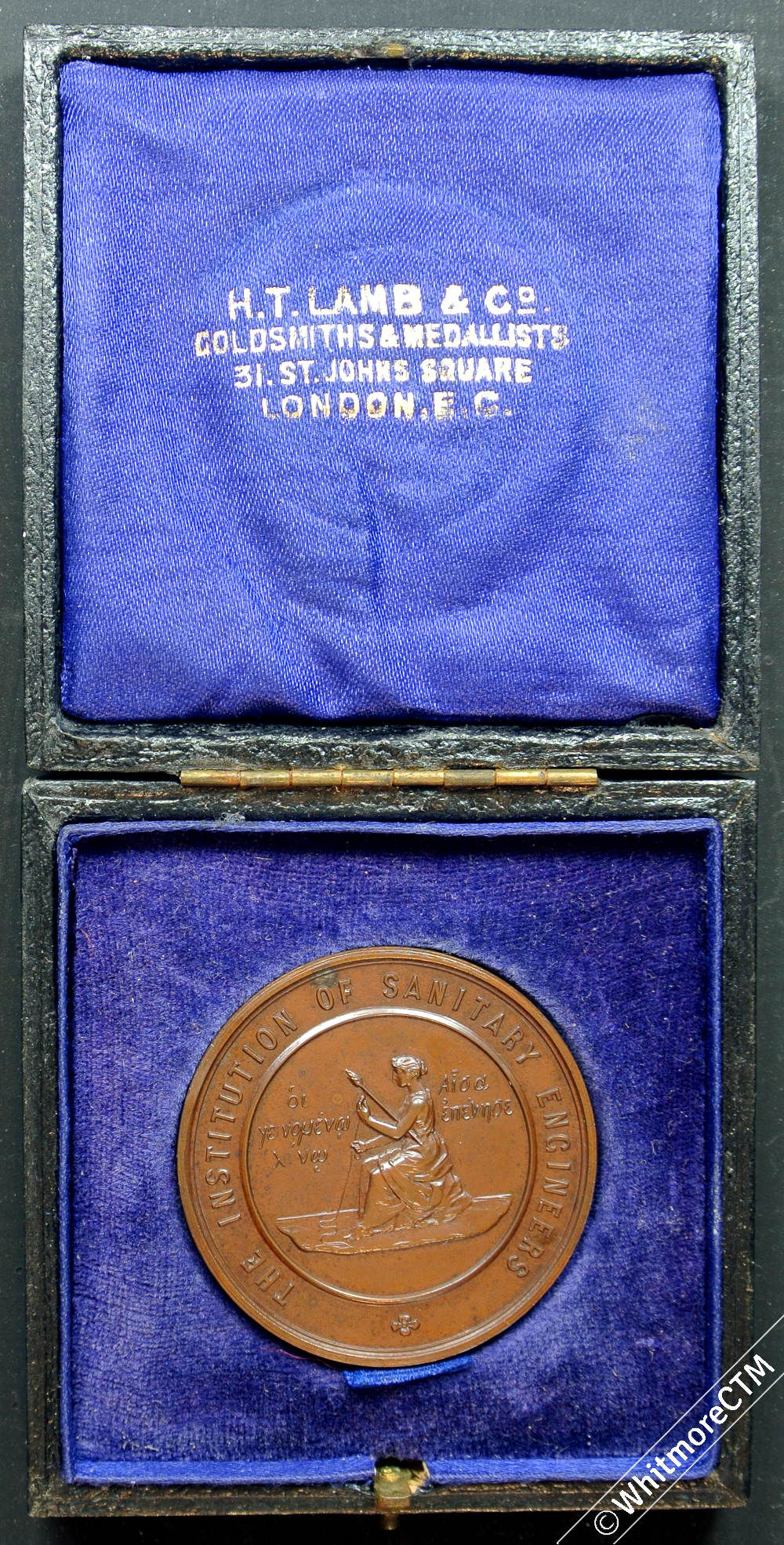 44mm 1925 Institution of Sanitary Engineer Medal to Roland R Hole Bronze in case