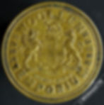 Thumbnail: Nottingham Token 27mm Holroyd - By Hiron. Chamberlain 32 - Gilt brass