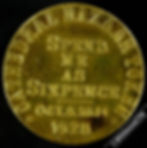 Thumbnail: Birmingham Token 22mm Cathedral Bazaar 1928 Sixpence - Brass