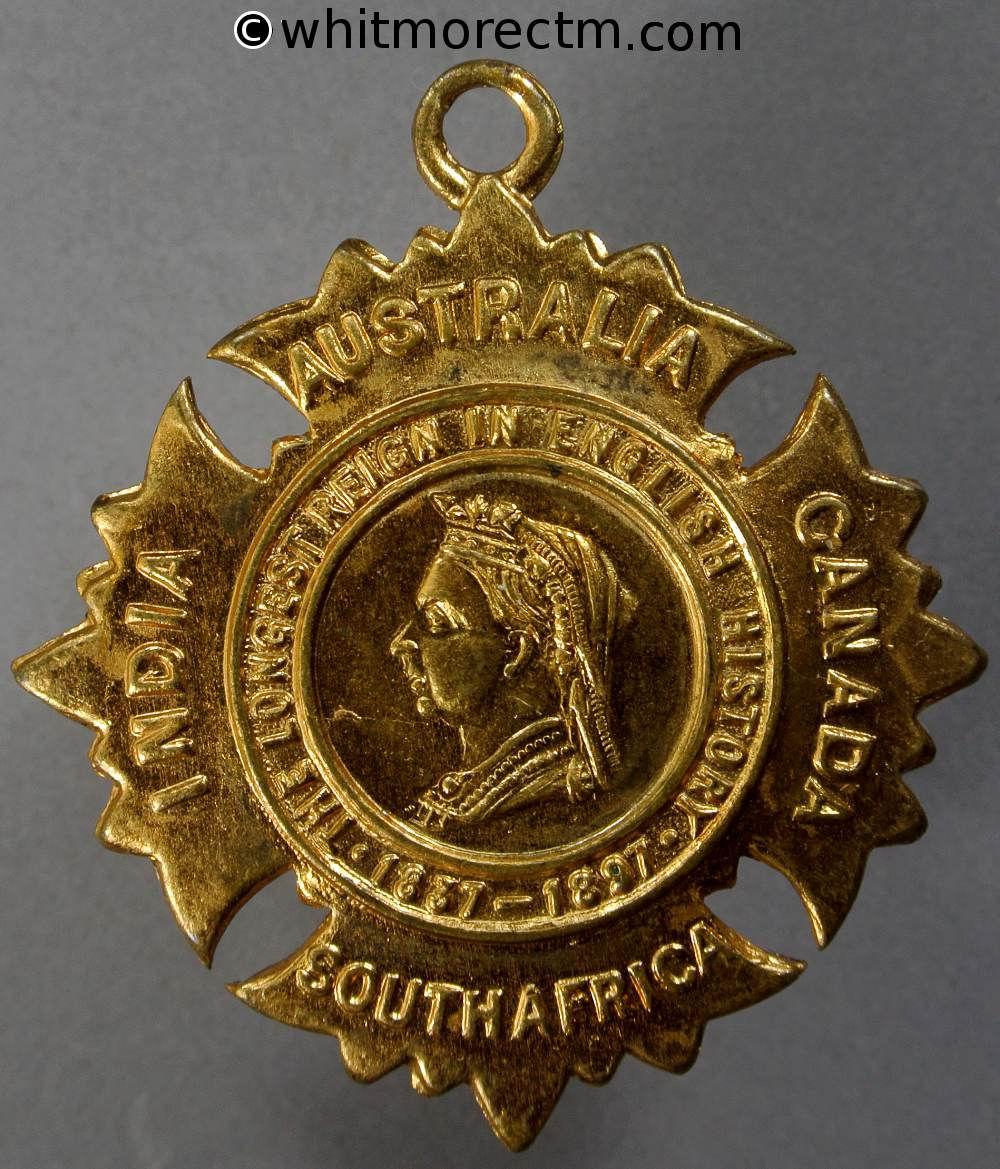 1897 Diamond Jubilee Queen Victoria Medal 47mm WE3702A3 Bracteate gilt brass