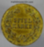 Jetton - Model Coin - 20mm Female with cornucopia Fortuna / Spiel Marke - Brass - rev