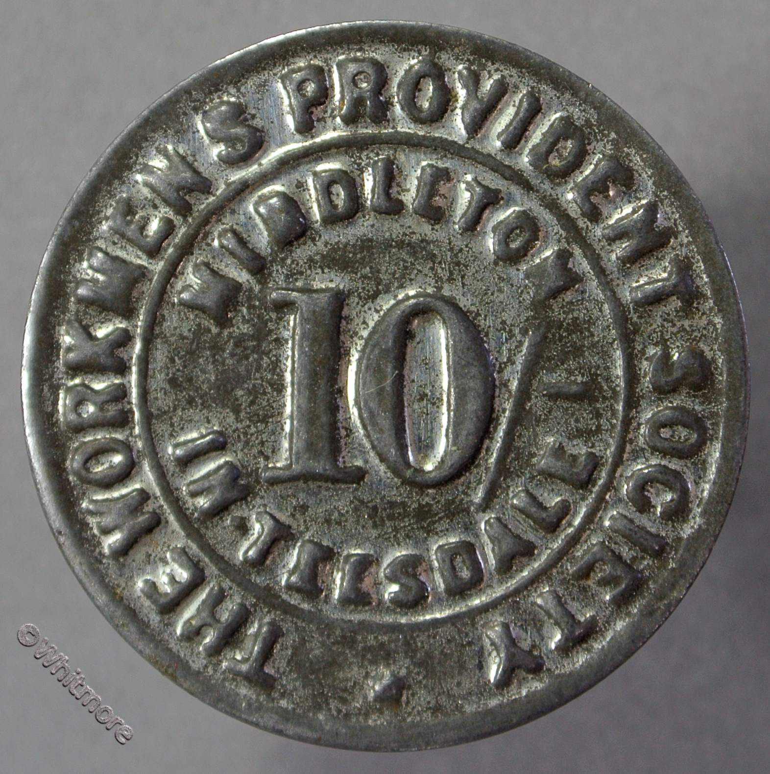 Co-Operative Society Token Middleton-in-Teesdale 29mm Workmen's Provident 10/-