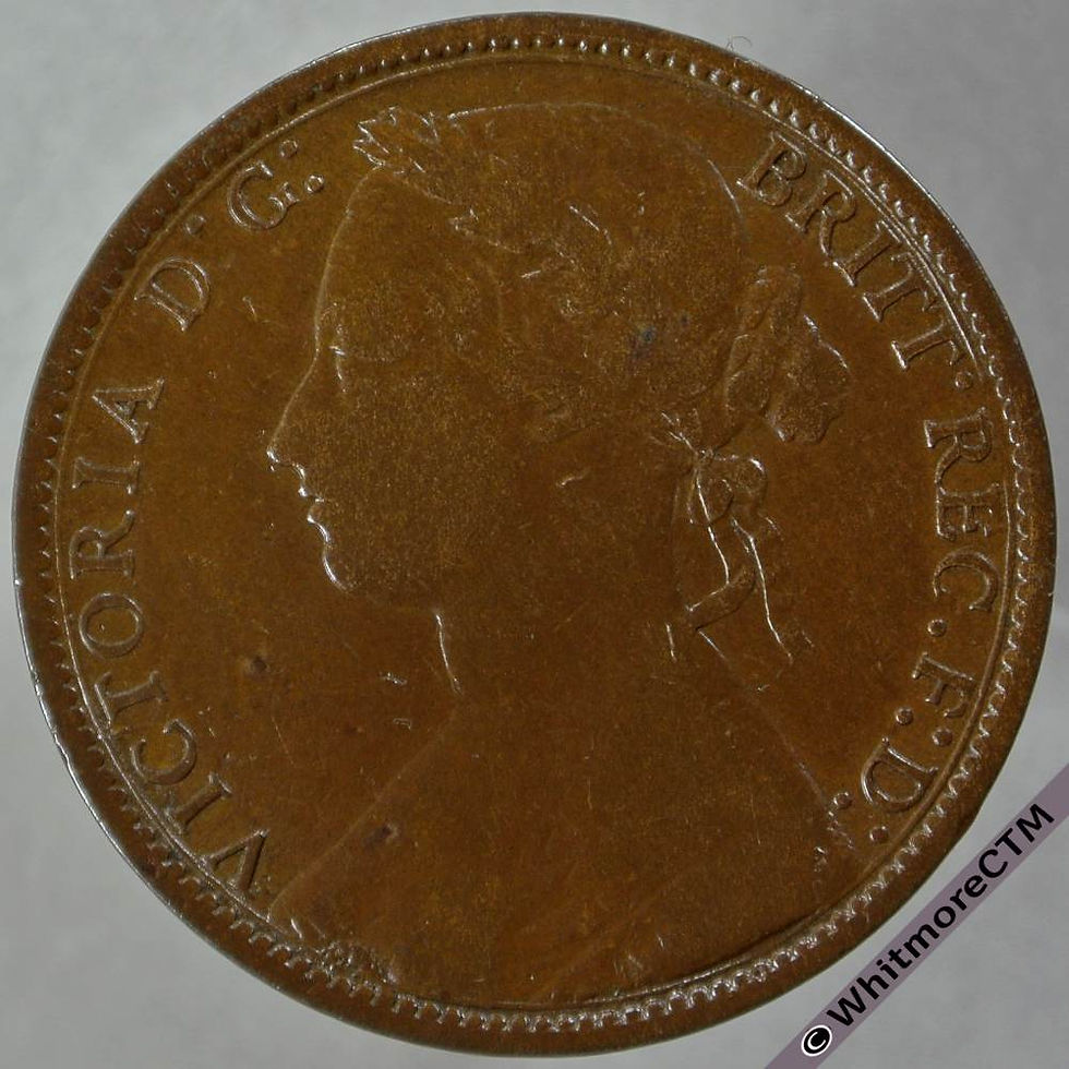 1877 British Bronze Penny - Normal date