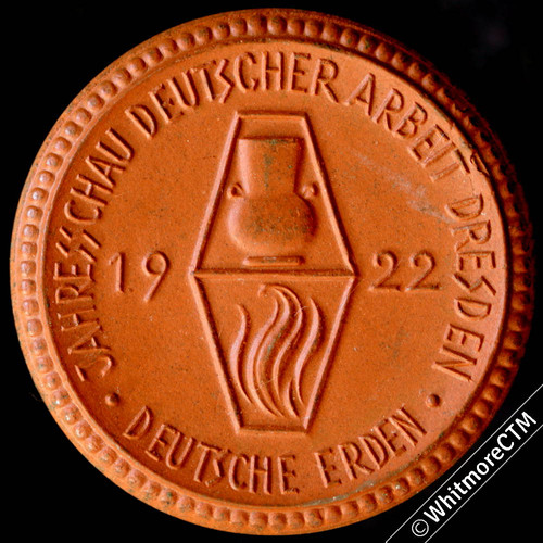 1922 Germany Meissen Annual Show of German Work Dresden Medal 30mm whitmore