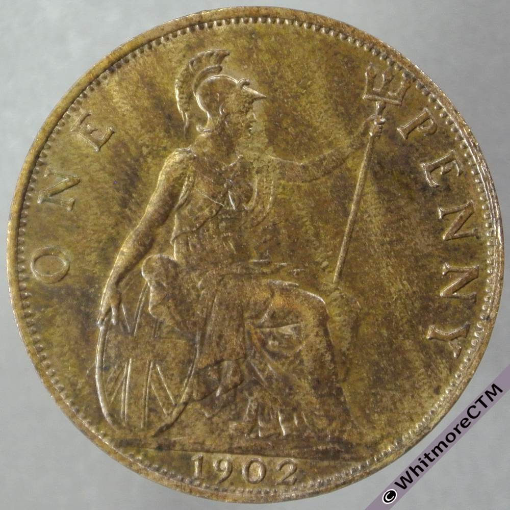 1902 British Bronze Penny Edward VII