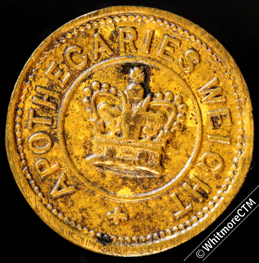 Apothecaries Weight 2 Scruples Эij Brass 2.61g, Biggs 1227 type