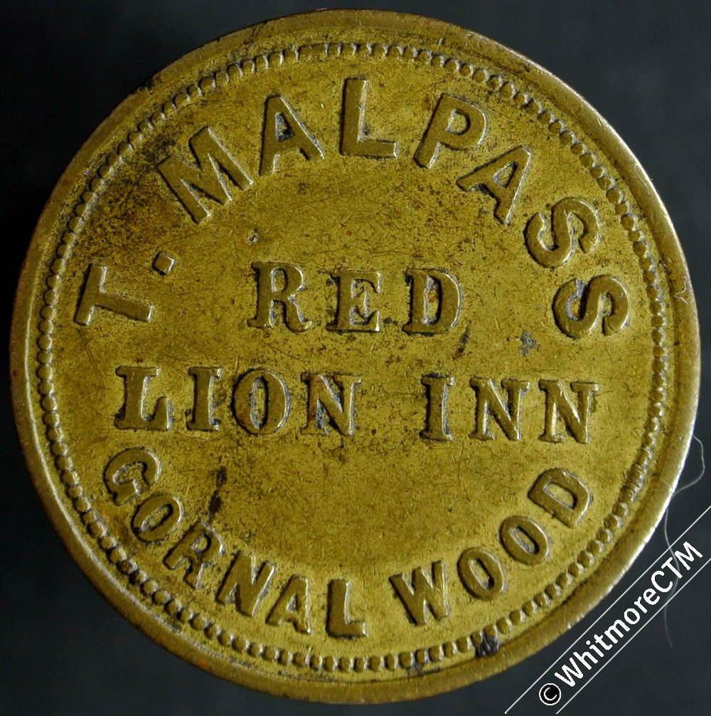 Gornal Wood Dudley Inn Pub token 28mm Red Lion Inn - T.Malpass / 6D - W5871