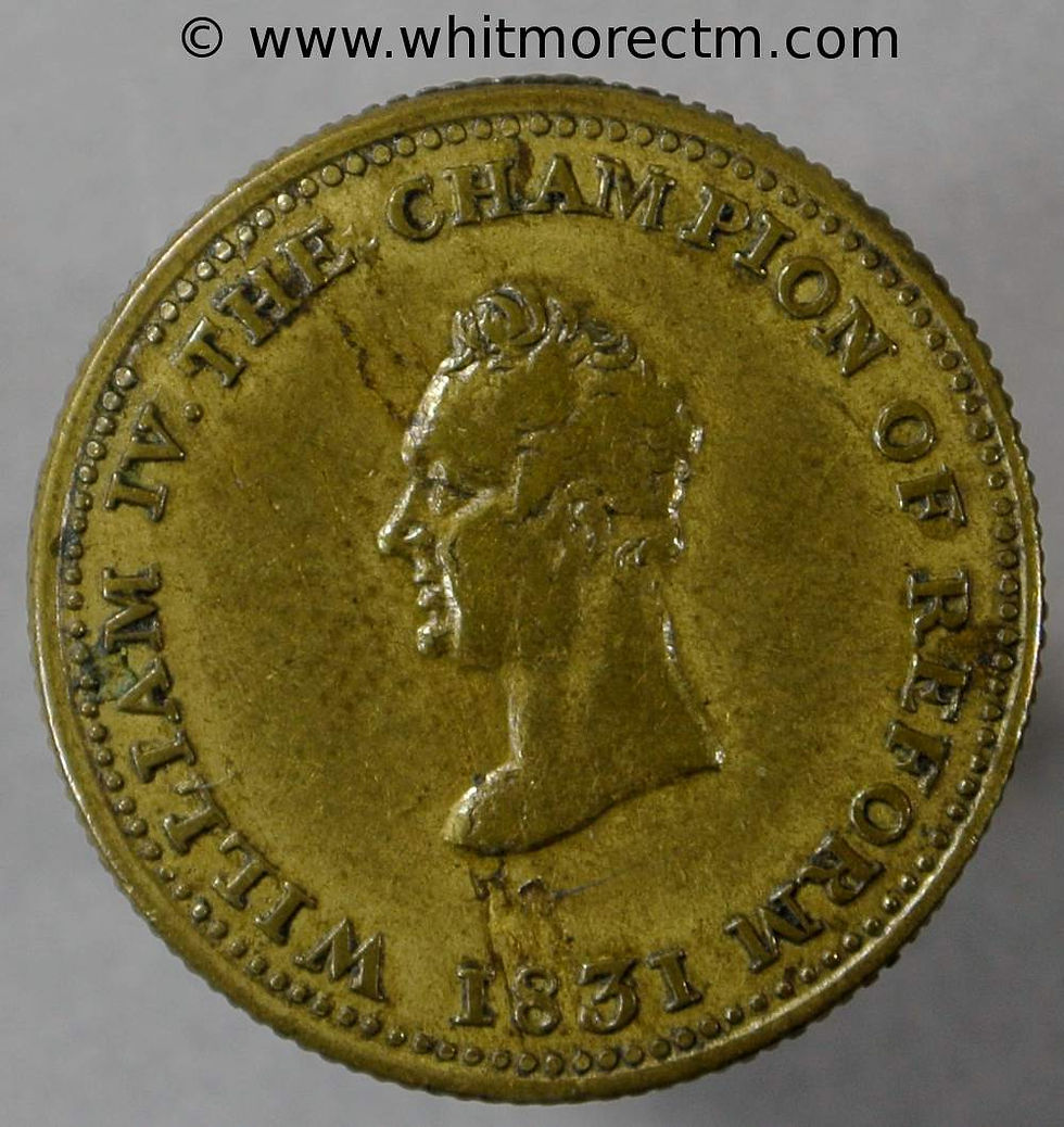 1831 Champion of Reform Medallion 22mm William IV Grey & Russell B1530