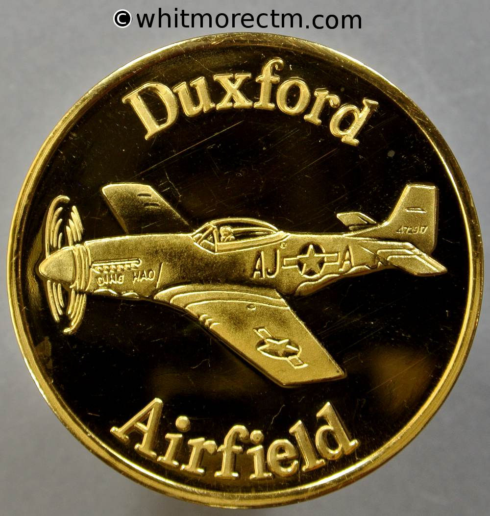 Duxford (Cambs) American Air Museum Souvenir Medal 39mm Mustang - Gilt bronze