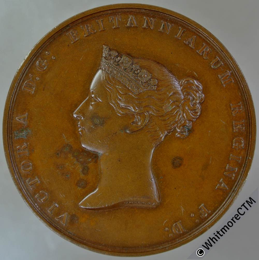 1842 Foundation stone of New Royal Exchange Medal 45mm B2078  W.Wyon Bronze