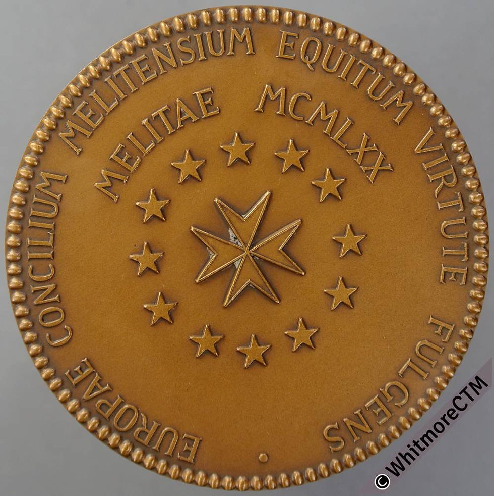 Thumbnail: Malta 1970 European Art Exhibition Medal 50mm Bronze. Cased