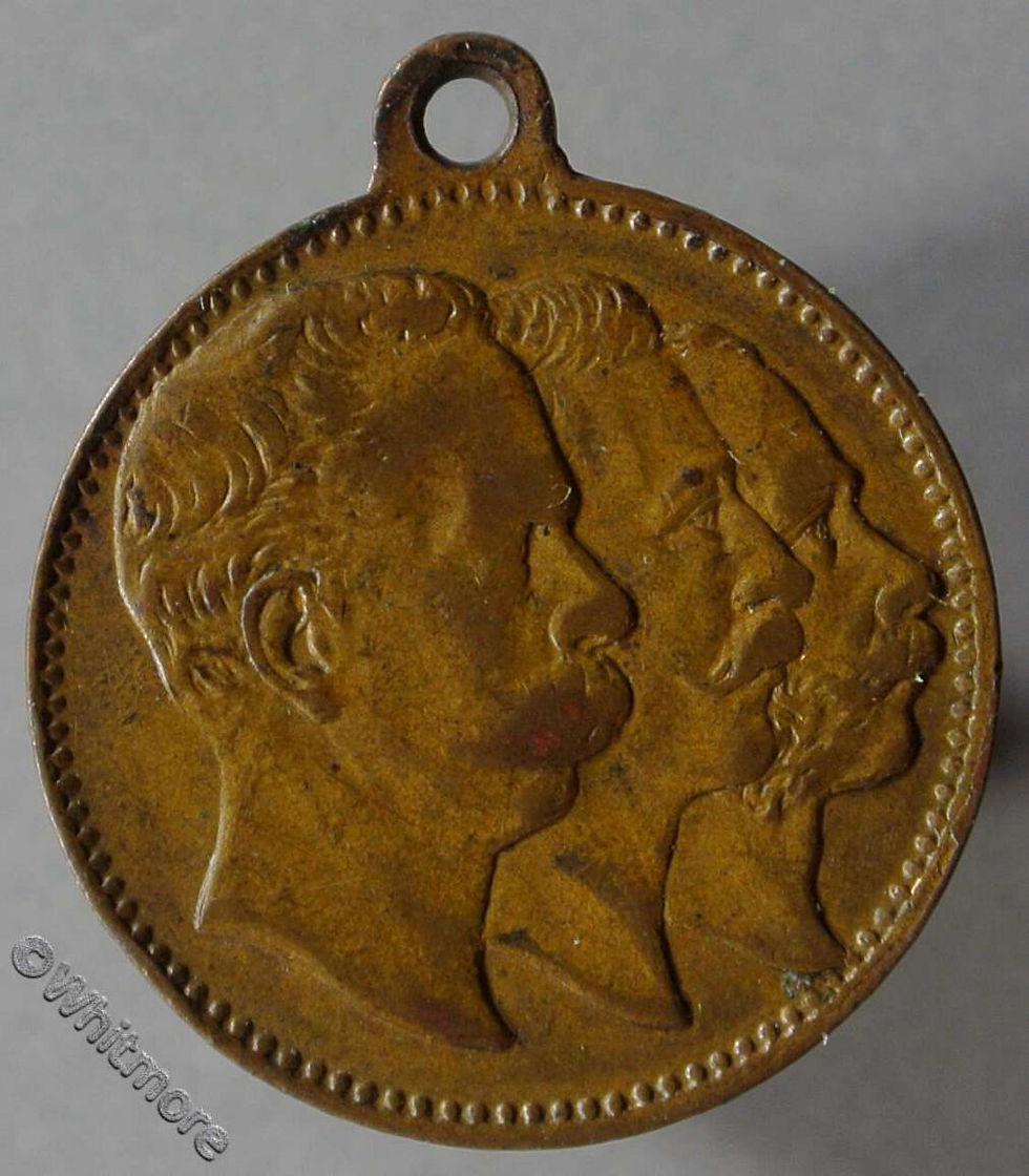 1888 Germany The three emperors Medal 22mm Bronze with suspender