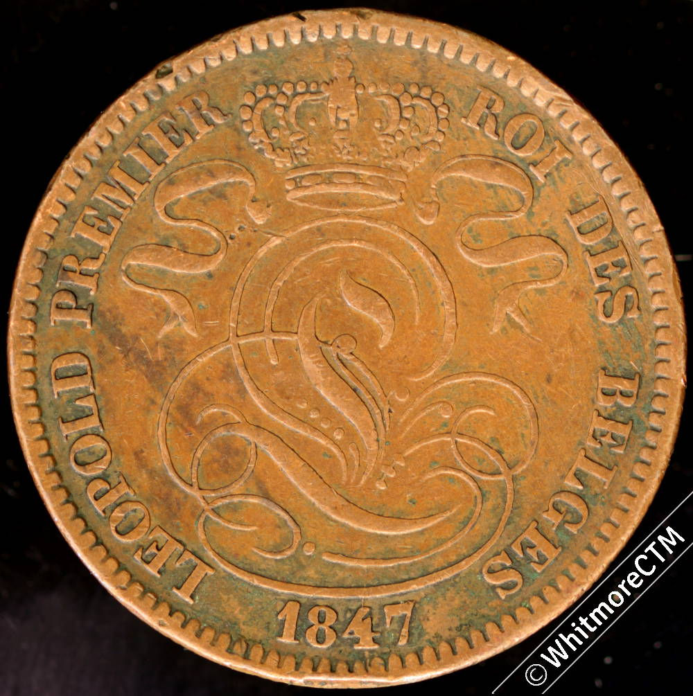 1847 Belgium 10 Centime KM#2.1