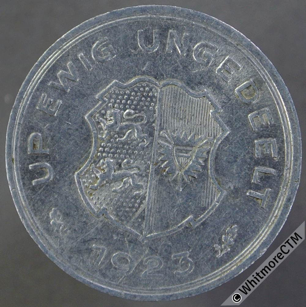 Germany Token Schleswig-Holstein 23mm 1923 Gold-Girobank 5 Hunderstel. Aluminium