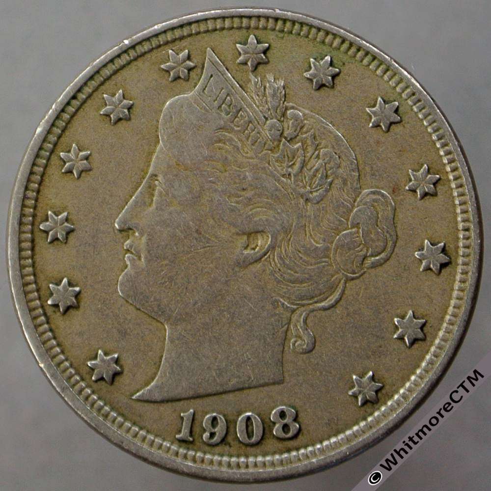 1908 USA 5 Cent Liberty Nickel