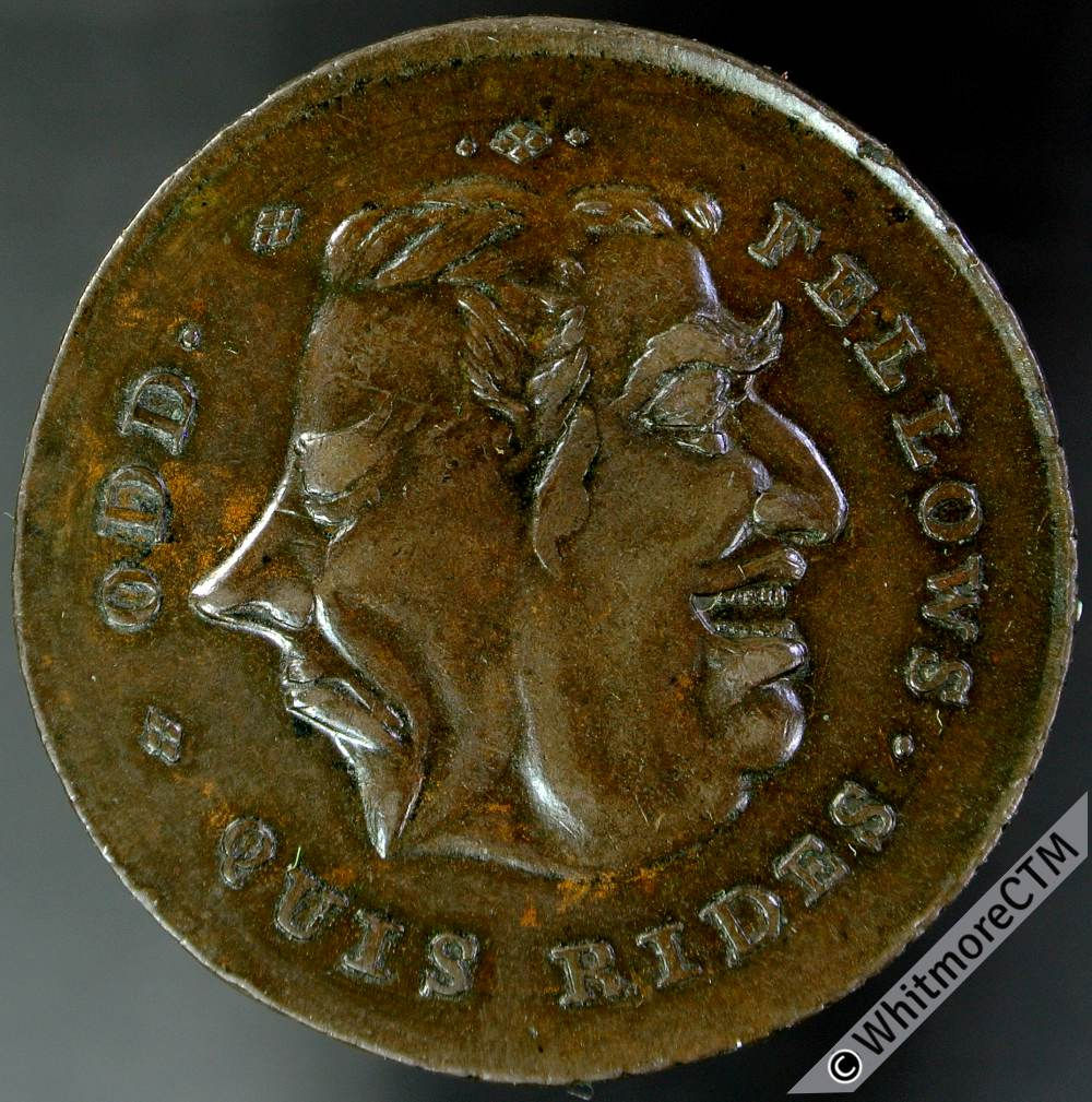 18th Century Halfpenny Token Middlesex 808 1790 Odd Fellows London edge.