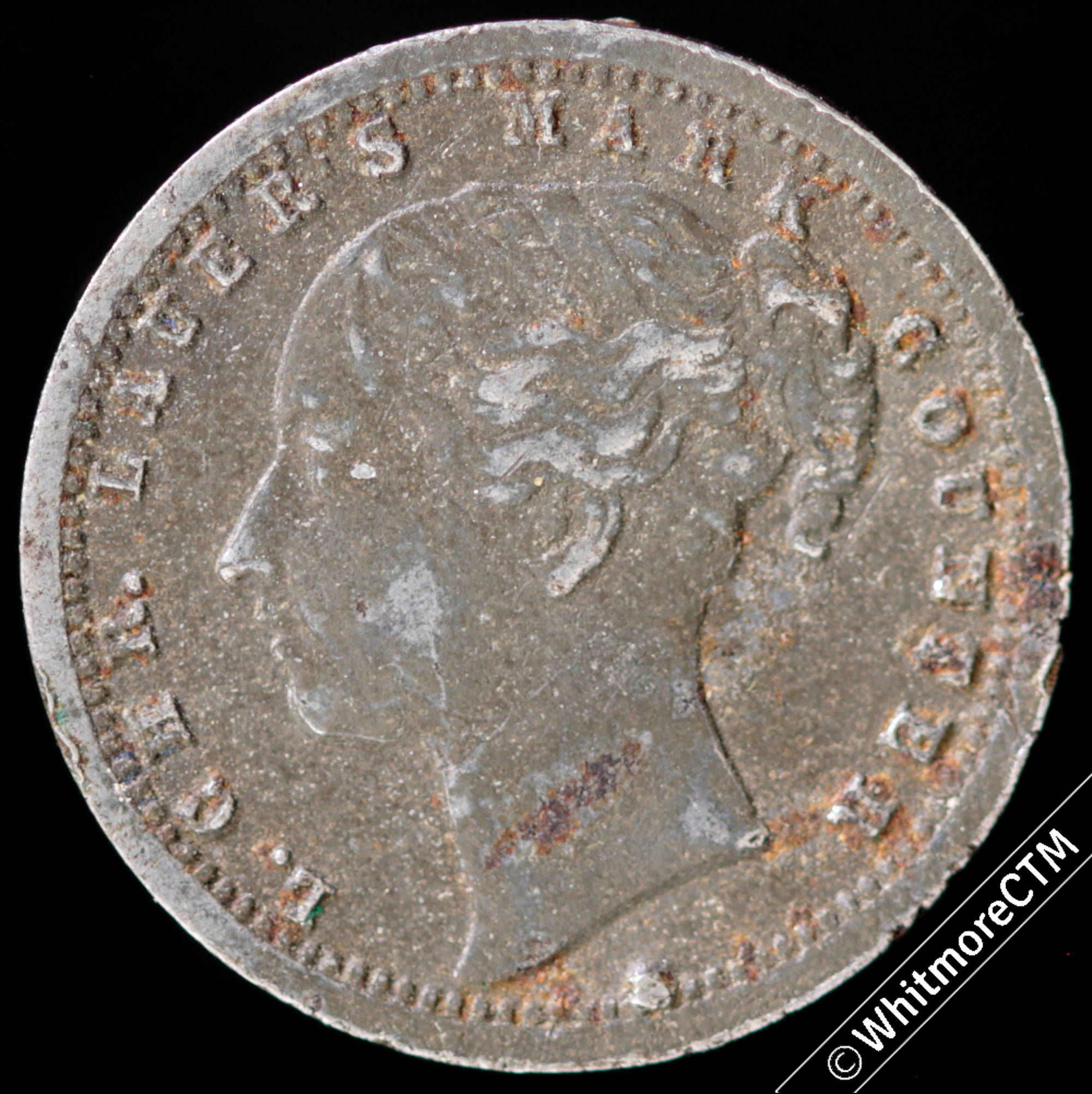 Toy Coin Lauer Young Head Halfcrown 13mm - plated Iron, Rogers 412