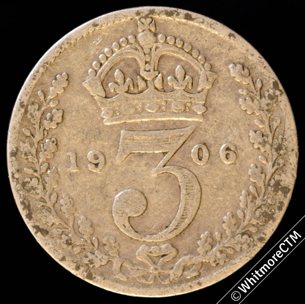 1906 Edward VII Silver 3d threepence