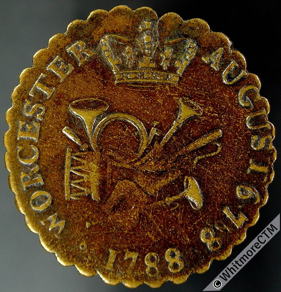 18th Century Halfpenny Token Worcester 40 1788 III. Musical